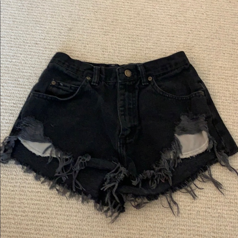 LF Furst of a Kind Vintage Lee Black Denim Shorts